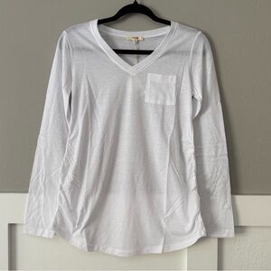 NWT Splendid Eco Maternity Long Sleeve Pocket Tee in White